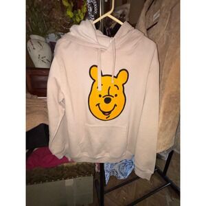 Disney Winnie the Pooh Sand Beige Embroidered Hoodie XL